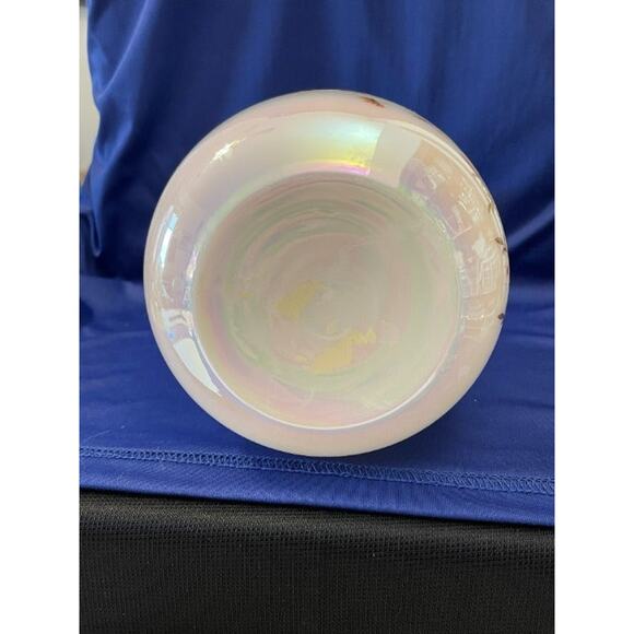 White Pearlized Porcelain Vase with Hand Painted Blossoms and Butterflies - Picture 8 of 8